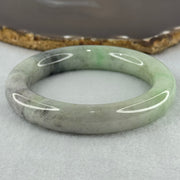 Type A Green Lavender with Grey Wuji Patches Jadeite Bangle Internal Diameter 59.7mm 90.66g 13.5 by 11.6mm (Slight Internal Lines) - Huangs Jadeite and Jewelry Pte Ltd