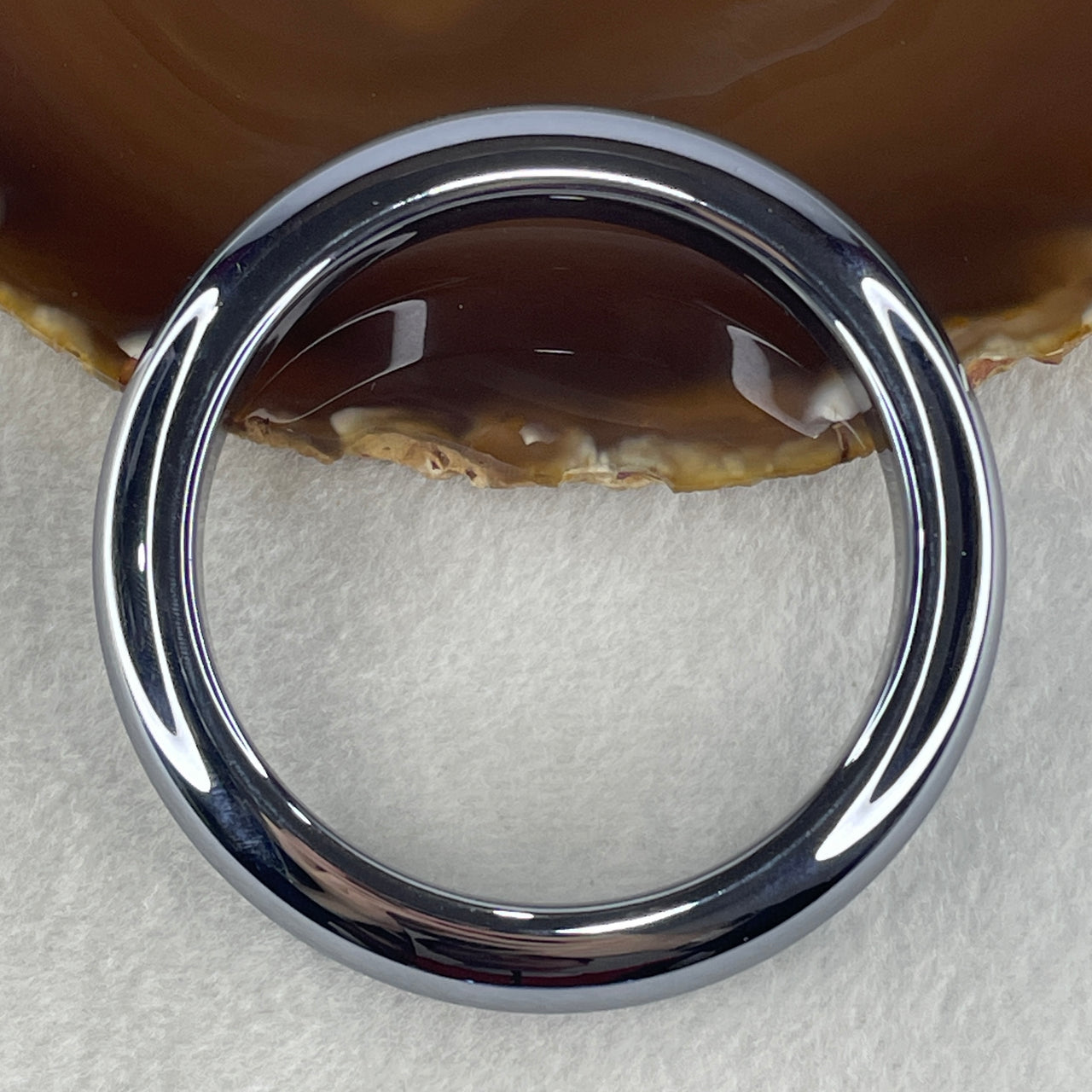 Natural Hematite Bangle 43.62g Inner Diameter 58.3mm 12.1 by 9.0mm (Perfect)