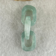 Type A Blueish Green with Faint White Jadeite Rolo Link Chain for Setting 2.54g 14.8 by 10.4 by 3.7mm - Huangs Jadeite and Jewelry Pte Ltd