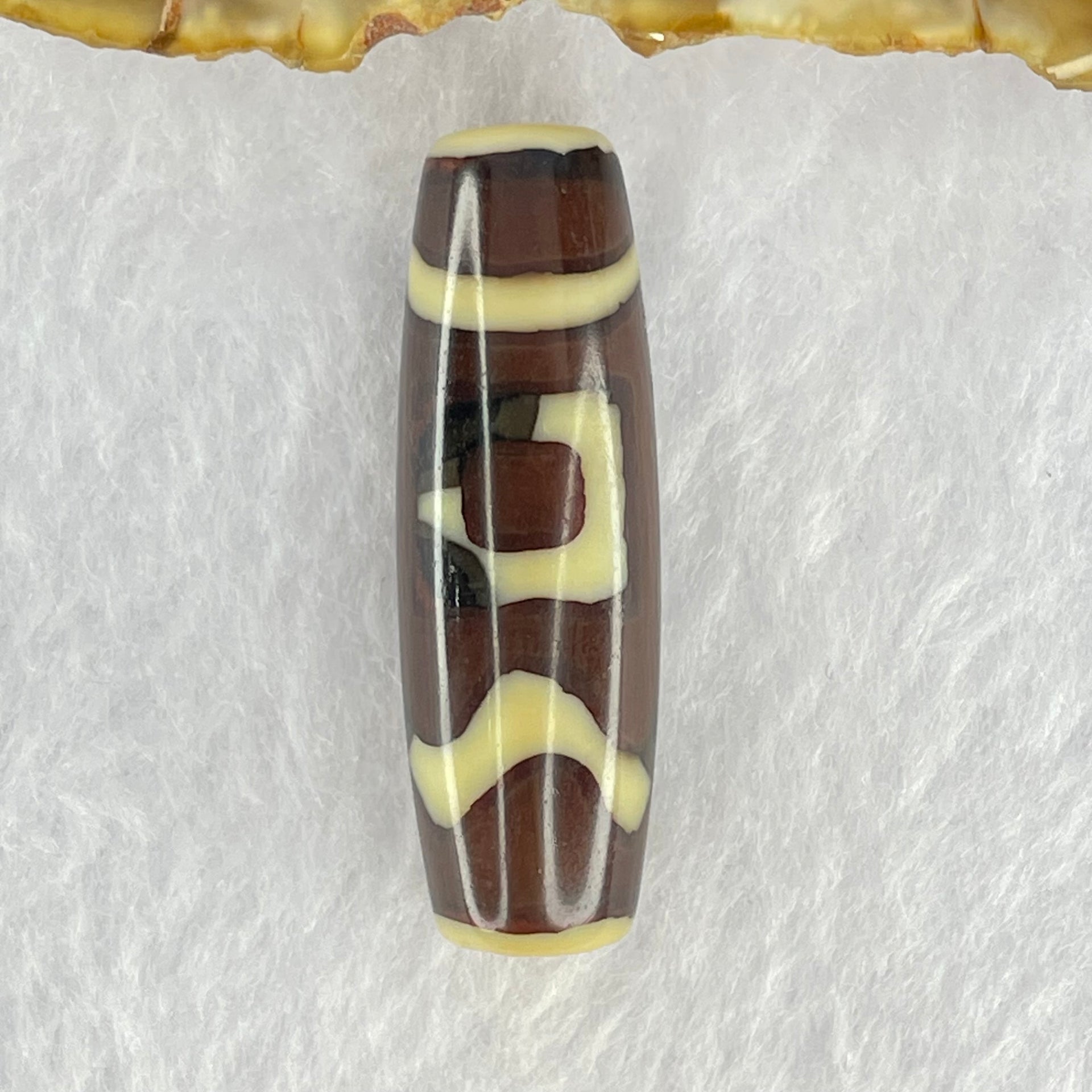 Natural Powerful Tibetan Old Oily Agate Sky Door Serenity 1 Eye Dzi Bead Heavenly Master (Tian Zhu) 一眼天诛 8.66g 37.6 by 12.0mm - Huangs Jadeite and Jewelry Pte Ltd