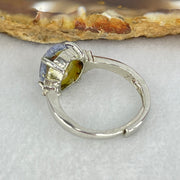 Rare Above Average Natural Blue Dumortierite Rutilated Quartz in S925 Sliver Ring (Adjustable Size) 3.28g 10.9 by 7.4 by 3.5mm - Huangs Jadeite and Jewelry Pte Ltd