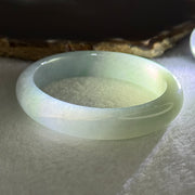 Type A Jelly Faint Green Faint Lavender Jadeite Oval Bangle 48.77g Inner Diameter 57.7mm 12.1 by 8.0mm with NGI Cert No. 32888362 (Internal Line) - Huangs Jadeite and Jewelry Pte Ltd