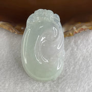 Natural Type A Semi Icy Light Green with Lavender Jadeite Pixiu on Ruyi Pendant 15.78g 47.9 by 29.3 by 6.0mm - Huangs Jadeite and Jewelry Pte Ltd