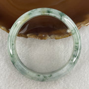 Certified Natural Type A Jelly Light Green with Spicy Green Piao Hua Jadeite Bangle 57.20g Internal Diameter 58.4mm 14.1 by 7.7mm (Perfect) - Huangs Jadeite and Jewelry Pte Ltd