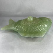 Natural-Green-Serpentine-Carp-Fish-Pot-Display-2,525.3g-250.0-by-150.0-by-105.0mm