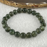 Good Grade Natural Green Cats Eye Rutilated Beads Bracelet 19.58g 15.5cm 8.8mm 22 Beads - Huangs Jadeite and Jewelry Pte Ltd