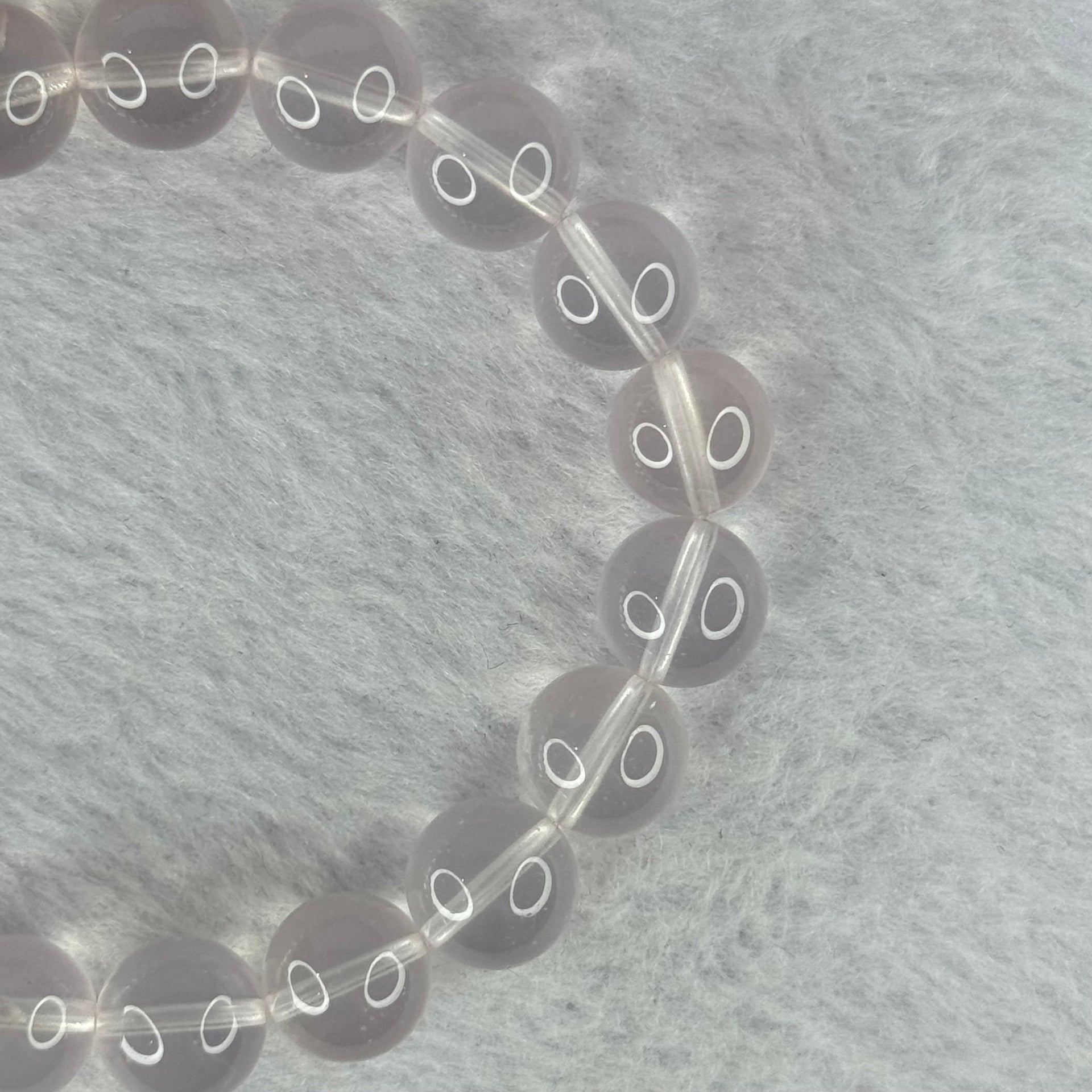 Natural Rose Quartz Beads Bracelet 天然玫瑰石英珠手链 32.72g 17.5cm 10.9mm 19 Beads - Huangs Jadeite and Jewelry Pte Ltd