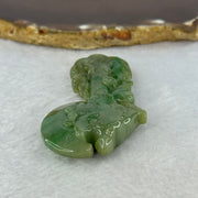 Type A Green Jadeite Dragon Axe with Ingot Pendent 36.64g 69.6 by 36.6 by 11.4mm - Huangs Jadeite and Jewelry Pte Ltd