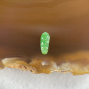 Type A Old Mine Full Green Jadeite Peapod Charm Stone For Setting 0.15g 10.3 by 4.0 by 2.0mm - Huangs Jadeite and Jewelry Pte Ltd