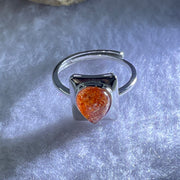 Good Grade Natural Golden Sun Stone in S925 Silver Ring (Adjustable Size) 2.17g 8.9 by 6.9 by 3.5mm - Huangs Jadeite and Jewelry Pte Ltd