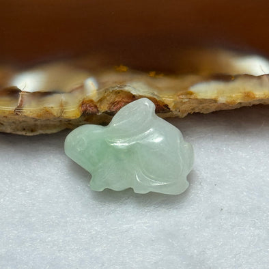 Type A Lavender and Green Jadeite Rabbit Charm 3.02g 18.5 by 7.2 by 13.8mm