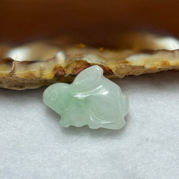 Type A Lavender and Green Jadeite Rabbit Charm 3.02g 18.5 by 7.2 by 13.8mm - Huangs Jadeite and Jewelry Pte Ltd