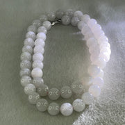 Type A Full Faint Lavender Jadeite Beads Necklace 94.46g 54cm 9.9mm 57 Beads - Huangs Jadeite and Jewelry Pte Ltd