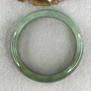 Type A Natural Jelly Green with Brownish Piao Hua Jadeite Bangle 49.14g Inner Diameter 57.2mm 13.1 by 7.3mm (Close to Perfect) - Huangs Jadeite and Jewelry Pte Ltd