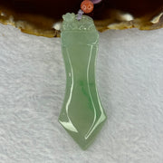 Type A Green Jadeite Monkey on Sword Pendent 20.03g 62.4 by 22.7 by 6.8mm - Huangs Jadeite and Jewelry Pte Ltd