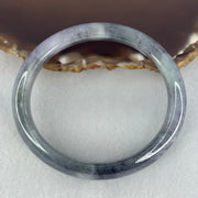 Type A Wuji Grey Black with Lavender Jadeite Oval Bangle Internal Diameter 57.8mm 48.41g 12.7 by 7.7mm (Very Slight Fine Internal Lines) - Huangs Jadeite and Jewelry Pte Ltd