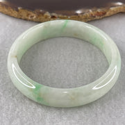 Natural Type Light Green with Apple Green Piao Hua Jadeite Bangle 43.07g Inner Diameter 55.3mm 13.0 by 6.4mm (Slight Internal Line) - Huangs Jadeite and Jewelry Pte Ltd