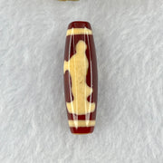 Natural Powerful Tibetan Old Oily Red and Yellowish White Agate Guan Yin Dzi Bead Heavenly Master (Tian Zhu) 观音天诛 8.00g 38.3 by 11.8mm - Huangs Jadeite and Jewelry Pte Ltd