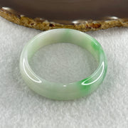 Type A Natural Light Green Faint Lavender with Emerald Green Patches Jadeite Oval Bangle 31.66g Inner Diameter 53.4mm 12.2 by 5.7mm (Internal Lines) - Huangs Jadeite and Jewelry Pte Ltd