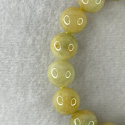 Natural Type A Yellow Jadeite Round Shape Beads Bracelet 61.35g 16.5cm 13mm 16 Beads (Burned) - Huangs Jadeite and Jewelry Pte Ltd