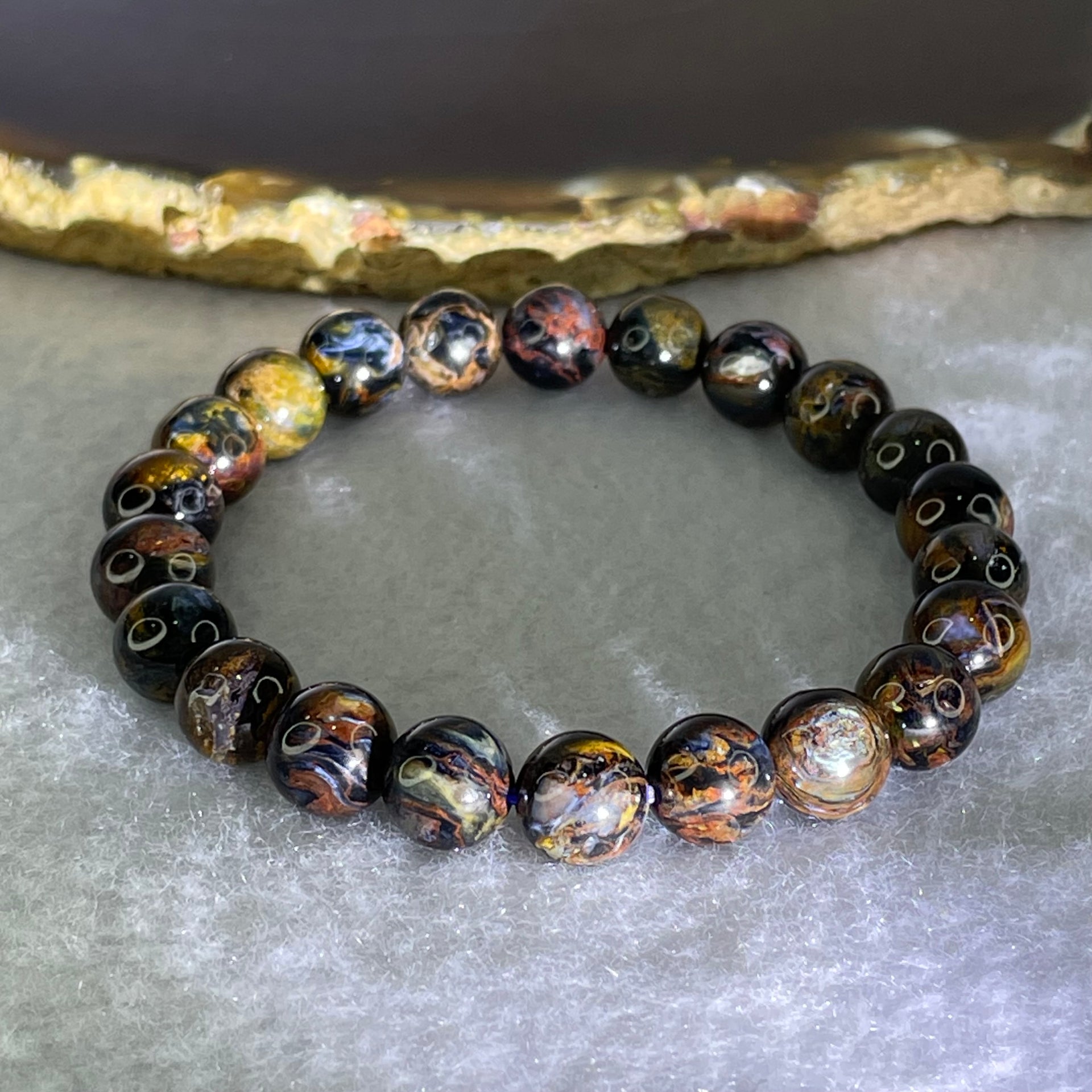 Good Grade Natural Petersite Beads Bracelet 19.87g 16cm 8.8mm 22 Beads - Huangs Jadeite and Jewelry Pte Ltd