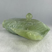Natural Green with White Serpentine Carp Fish Pot Display 2,270.6g 285.0 by 182.0 by 90.0mm - Huangs Jadeite and Jewelry Pte Ltd