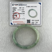 Certified Natural Type A Jelly Green & Green Piao Hua Jadeite Oval Bangle | (43.47g | 54.3mm Inner Diameter | 13.8mm x 6.6mm | Very Very Slight External Rough | Radiance, Steady Wealth "Zheng Cai" Anchor & Feng Shui Prosperity Catalyst) - Huangs Jadeite and Jewelry Pte Ltd