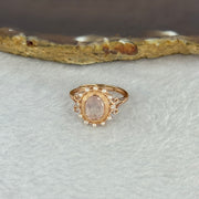 Natural Morganite in 925 Sliver Rose Gold Color Ring (Adjustable Size) 2.39g 7.8 by 6.6 by 4.6mm - Huangs Jadeite and Jewelry Pte Ltd