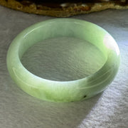 Type A Light Green Jadeite Bangle Internal Diameter 57.2mm 67.19g 14.0 by 8.9mm (Slight Internal Line) - Huangs Jadeite and Jewelry Pte Ltd