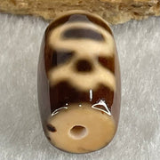 Natural Powerful Tibetan Old Oily Agate Double Cai Shen Dzi Bead Heavenly Master (Tian Zhu) 双财神长天珠 4.57g 19.5 by 11.7mm - Huangs Jadeite and Jewelry Pte Ltd