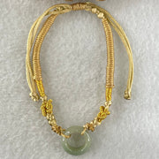 Type A Blueish Green Jadeite Ping An Kou String Bracelet 3.00g 14.9 by 6.3mm - Huangs Jadeite and Jewelry Pte Ltd