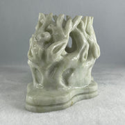 Natural White with Green Spots Serpentine Nest Display 2,027.2g 215.0 b 100.0 by 112.0mm - Huangs Jadeite and Jewelry Pte Ltd