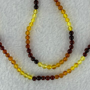 Natural Mixed Color Amber Beads Elastic Necklace 天然血珀项链 10.77g 36cm 7.4mm 52 Beads - Huangs Jadeite and Jewelry Pte Ltd