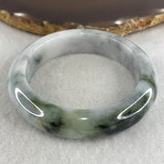 Natural Type Lavender with Wuji Grey and Dark Green Piao Hua Jadeite Bangle 70.71g Inner Diameter 55.4mm 14.0 by 9.5mm (Slight External Rough) - Huangs Jadeite and Jewelry Pte Ltd