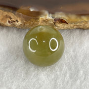 Natural Type A Yellowish Green Jadeite Bead Charm 4.49g 13.8mm - Huangs Jadeite and Jewelry Pte Ltd