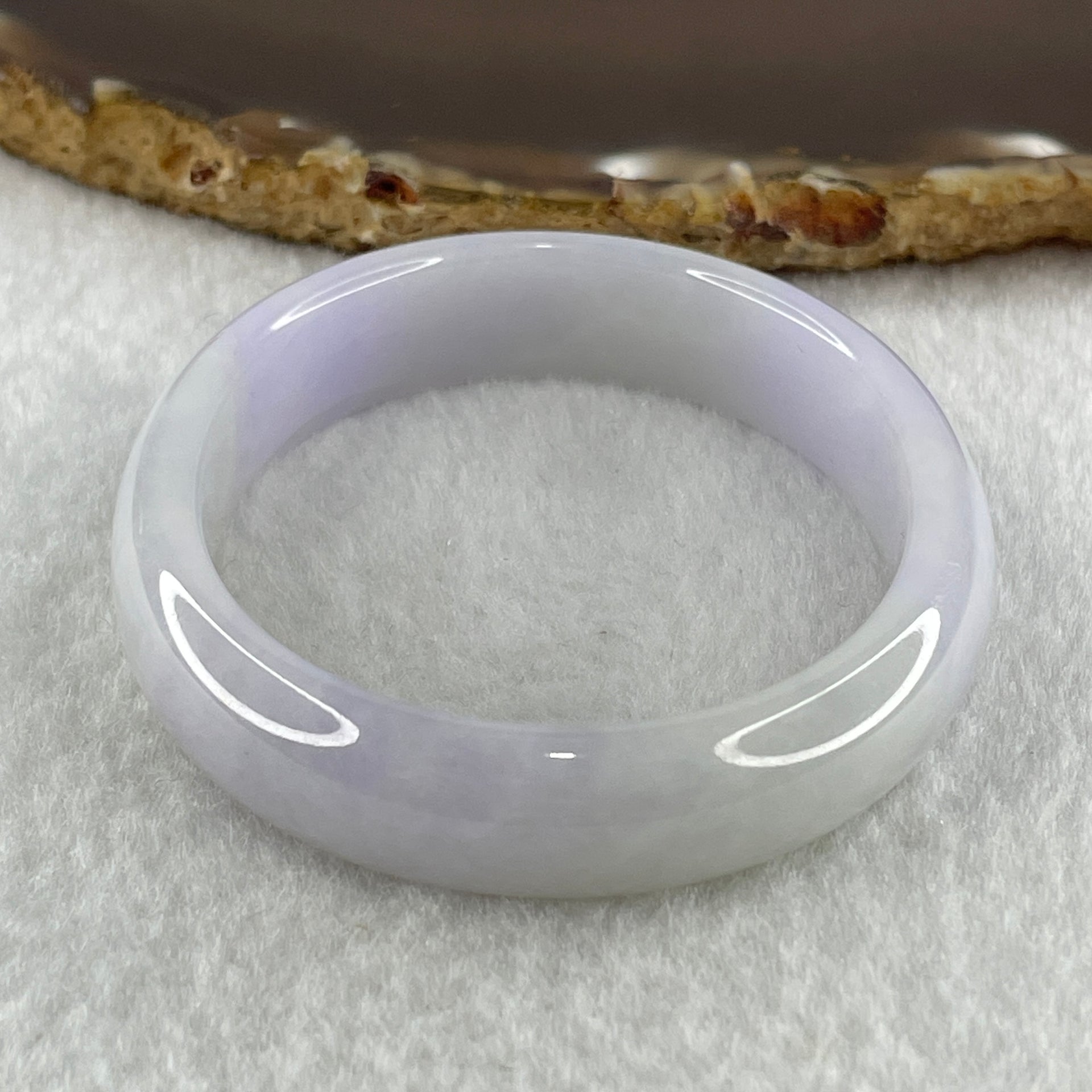 Type A Natural Light Lavender Light Green Jadeite Oval Bangle 34.75g Inner Diameter 52.9mm 11.9 by 6.3mm (Internal Lines) - Huangs Jadeite and Jewelry Pte Ltd
