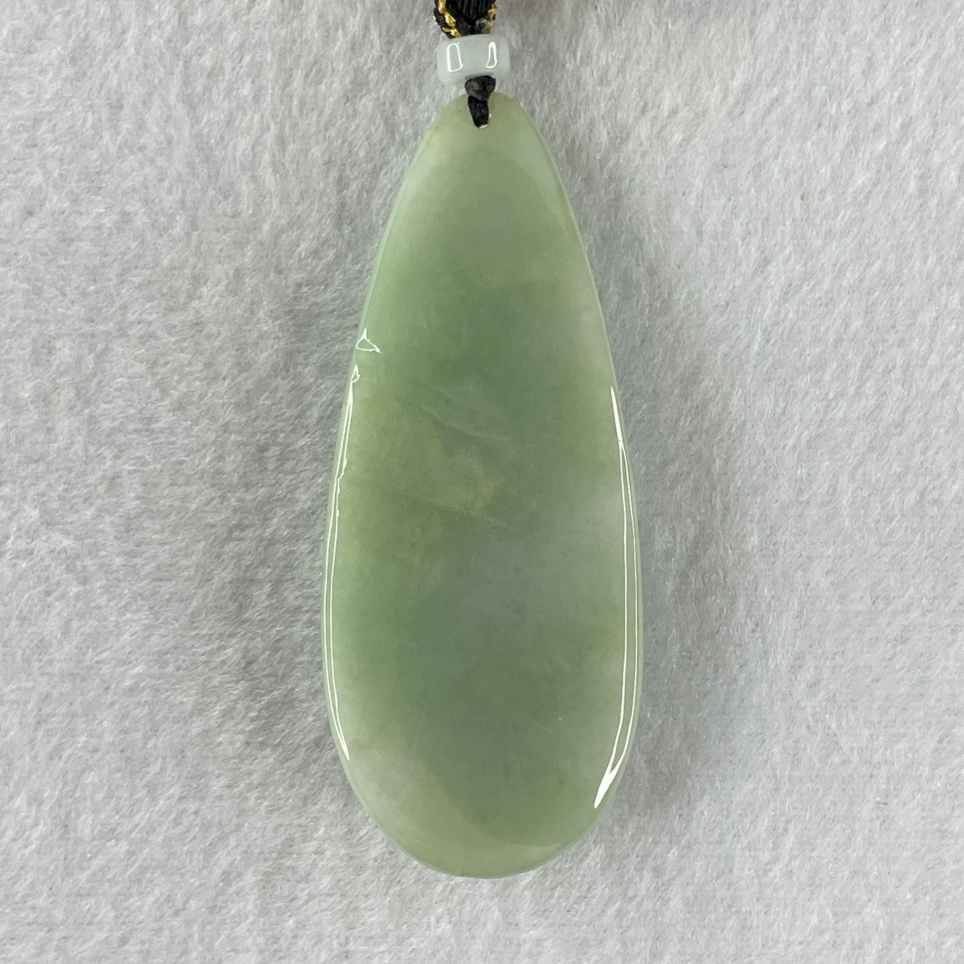 Natural Type A Light Green Jadeite People Seeking for Enlightenment Pendant 48.13g 70.6 by 28.5 by 13.8mm - Huangs Jadeite and Jewelry Pte Ltd
