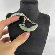 Natural Type A Green Jadeite Butterfly with Coins Pendant | Transformation, Longevity & Double Wealth Talisman (11.90g | 49.8 x 17.8 x 7.0mm) - Huangs Jadeite and Jewelry Pte Ltd