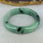 Type A Bright Green with Lavender Patch and Moss Green Piao Hua Jadeite Bangle Internal Diameter 55.1mm 61.38g 14.1 by 8.8mm - Huangs Jadeite and Jewelry Pte Ltd