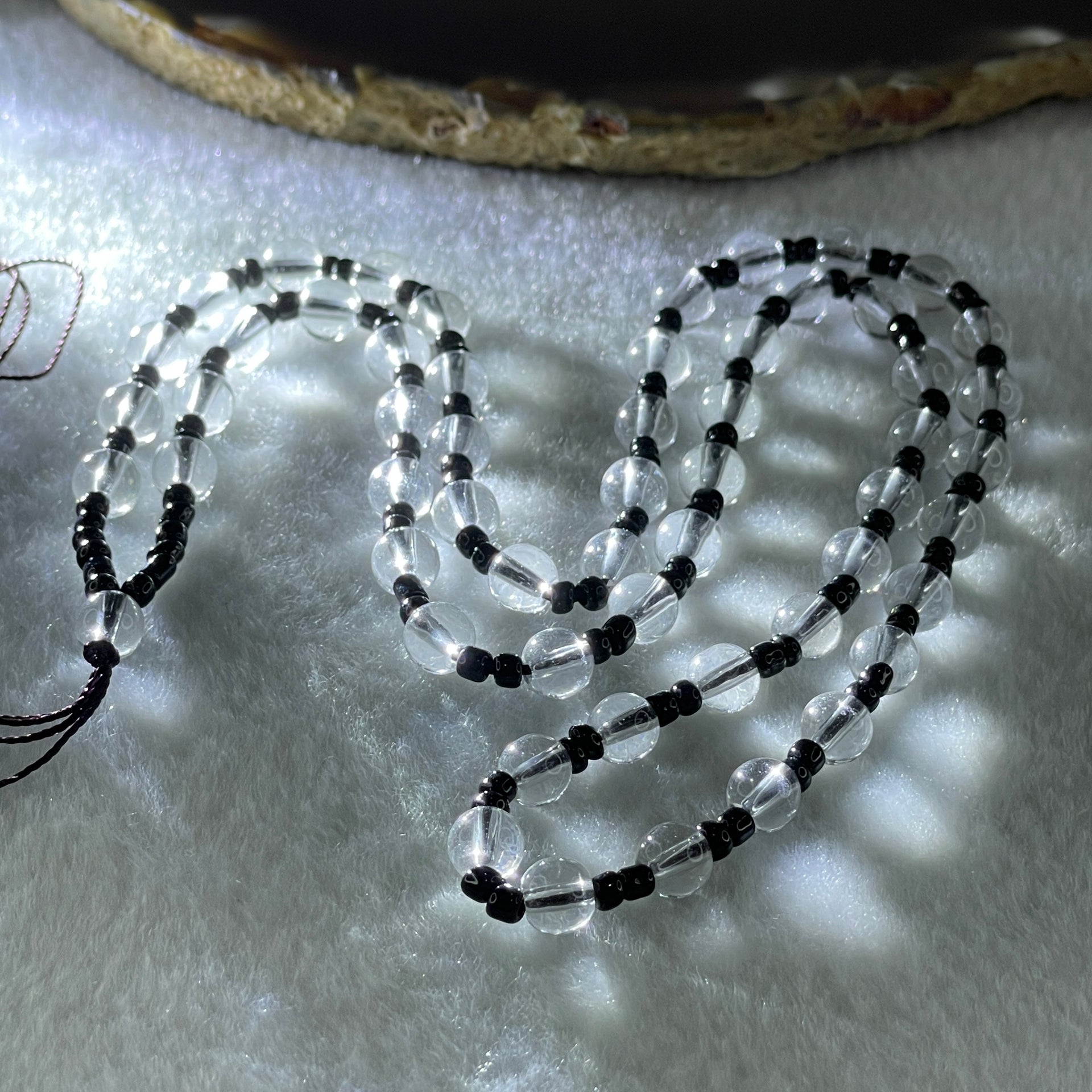 Clear Liuli Beads Necklace 20.05g 58cm 6.2mm 56Beads - Huangs Jadeite and Jewelry Pte Ltd