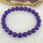 Very Good Grade Natural Amethyst Bracelet 18.35g 16cm 8.4mm 24 Beads - Huangs Jadeite and Jewelry Pte Ltd