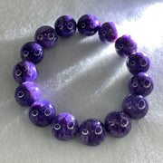 Good Grade Natural Charoite Beads Bracelet 58.855g 18.5mm 14.4mm 15 Beads - Huangs Jadeite and Jewelry Pte Ltd