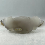 Natural White with Light Wuji Agate with Crystal 3 Legged Toast Display 318.2g 116.0 by 45.0 by 62.0mm - Huangs Jadeite and Jewelry Pte Ltd