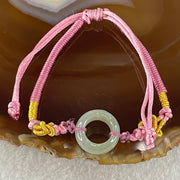 Type A Blueish Green Jadeite Ping An Kou String Bracelet 3.55g 15.4 by 7.4mm - Huangs Jadeite and Jewelry Pte Ltd