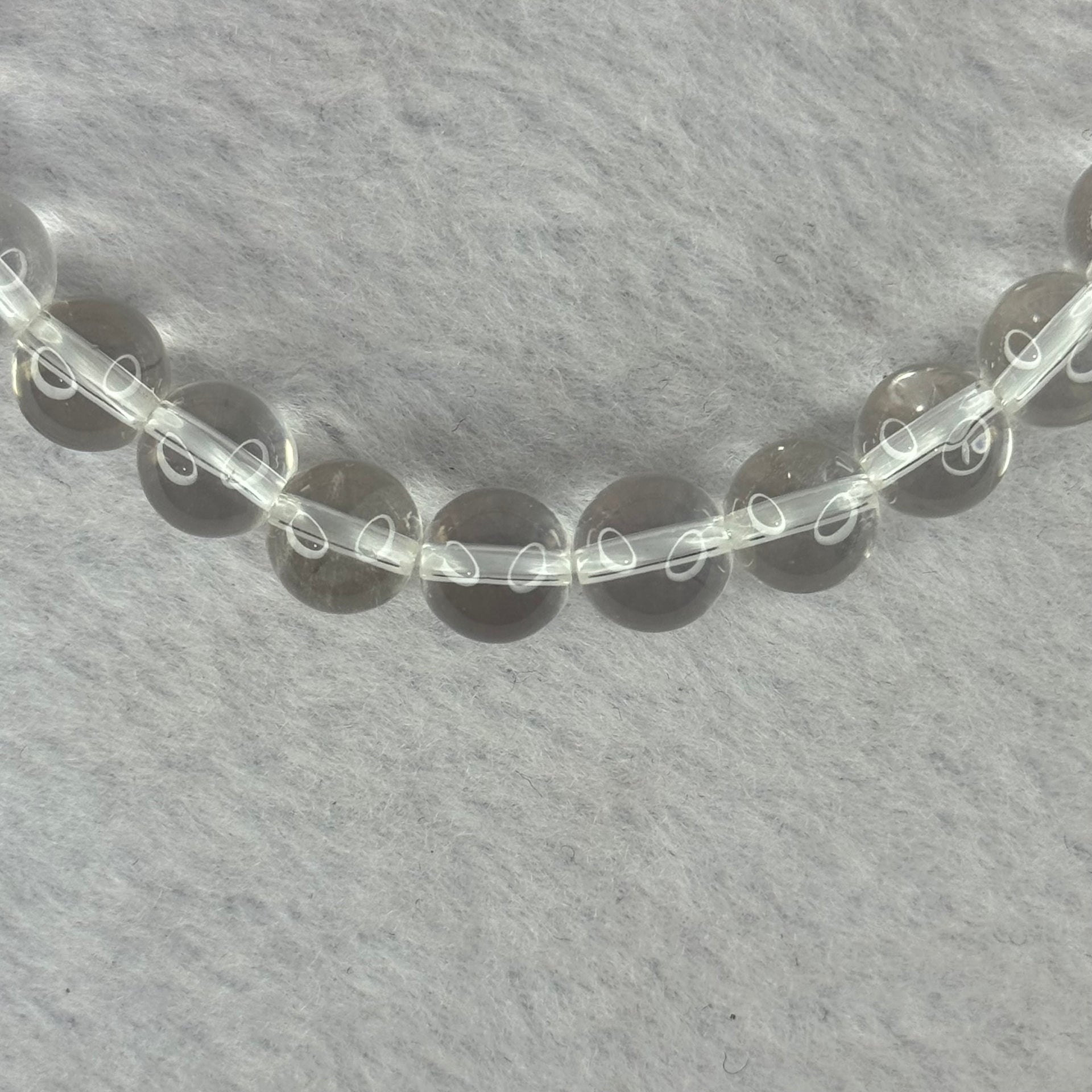Natural Clear Quartz Bracelet 天然白水晶手链 18.79g 16.5cm 8.4mm 24 Beads - Huangs Jadeite and Jewelry Pte Ltd