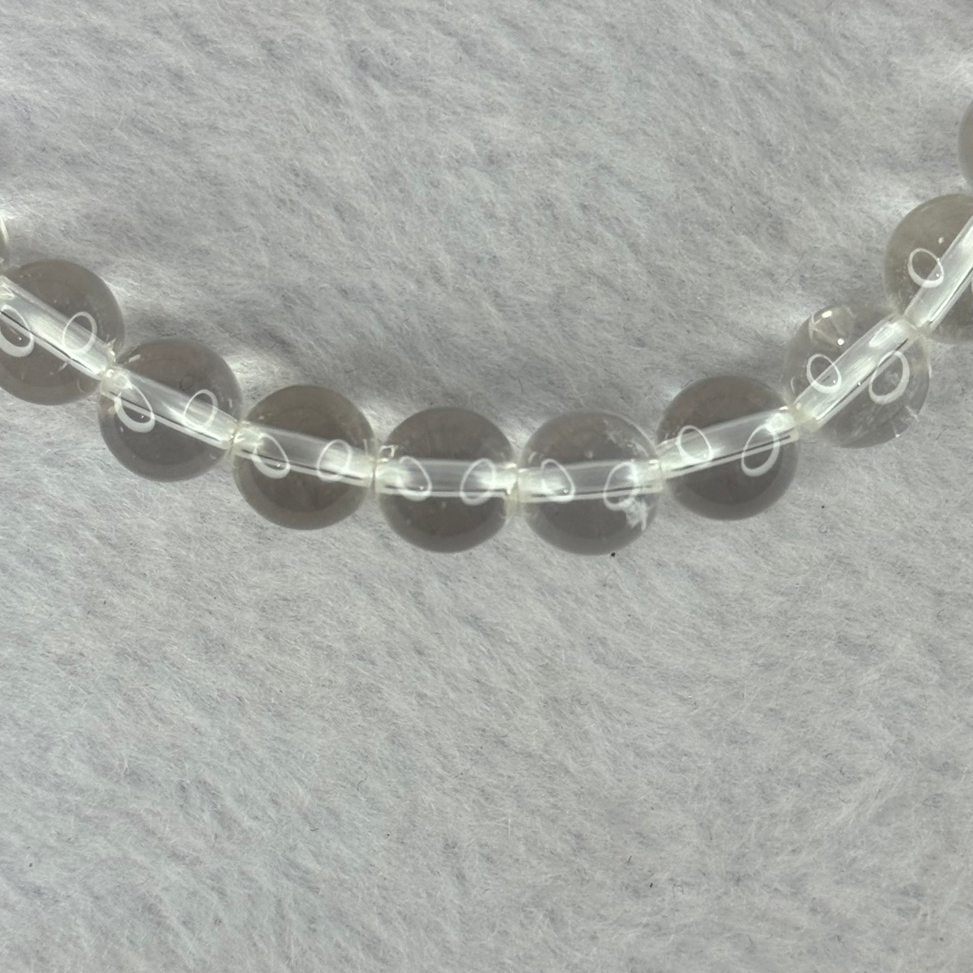 Natural Clear Quartz Bracelet 天然白水晶手链 18.30g 16.5cm 8.4mm 24 Beads - Huangs Jadeite and Jewelry Pte Ltd