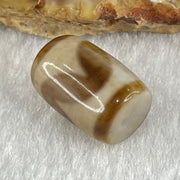 Natural Powerful Tibetan Old Oily Agate Tiger Tooth Daluo Dzi Bead Heavenly Master (Tian Zhu) 虎呀天诛 3.33g 15.9 by 10.7mm - Huangs Jadeite and Jewelry Pte Ltd