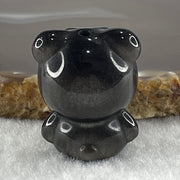 Black Obsidian Labubu Charm Display 15.14g 28.5 by 22.2 by 19.4mm - Huangs Jadeite and Jewelry Pte Ltd
