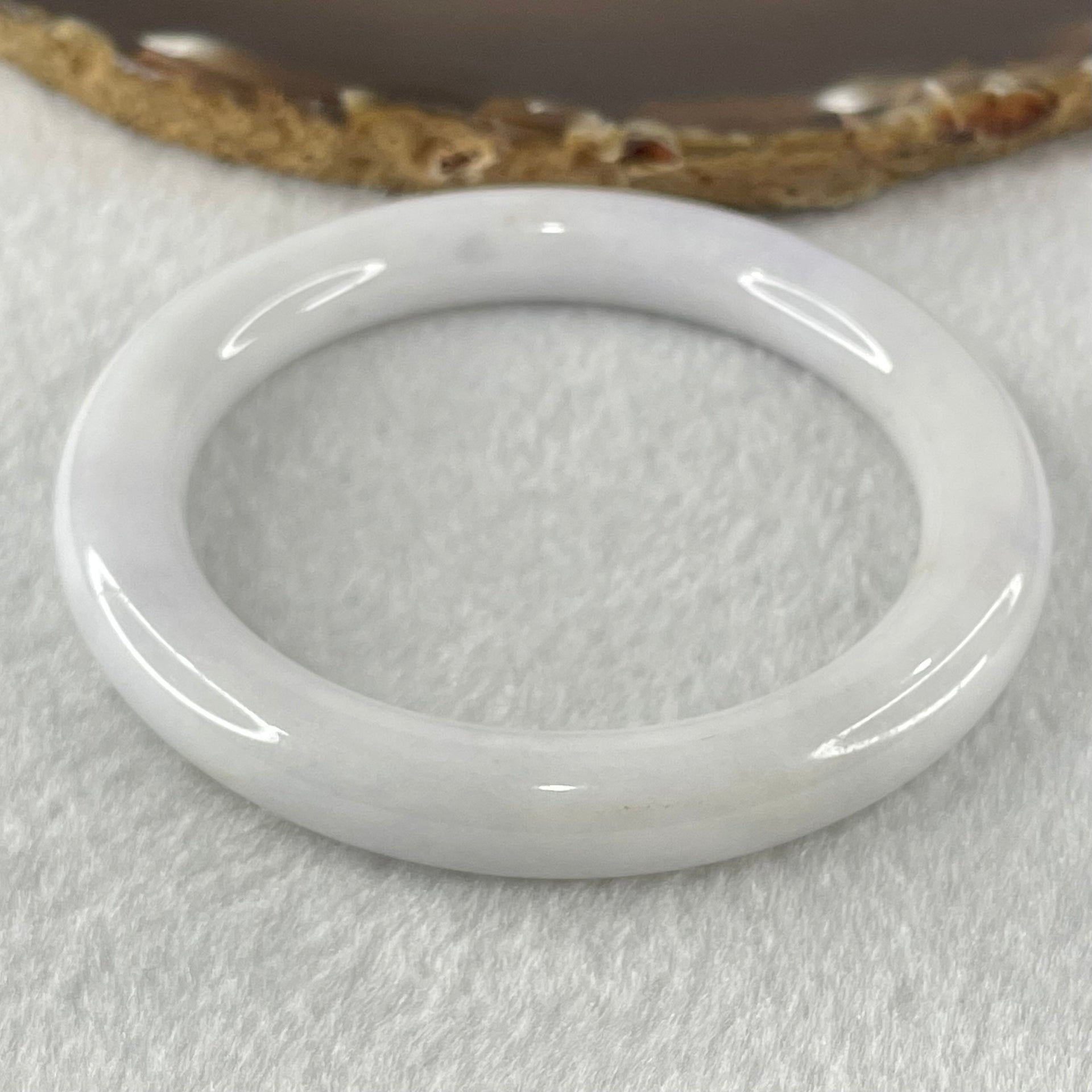 Type A White to Faint Lavender Jadeite Bangle 47.97 Internal Diameter 55.6mm 9.3 by 9.8mm (Close to Perfect) - Huangs Jadeite and Jewelry Pte Ltd