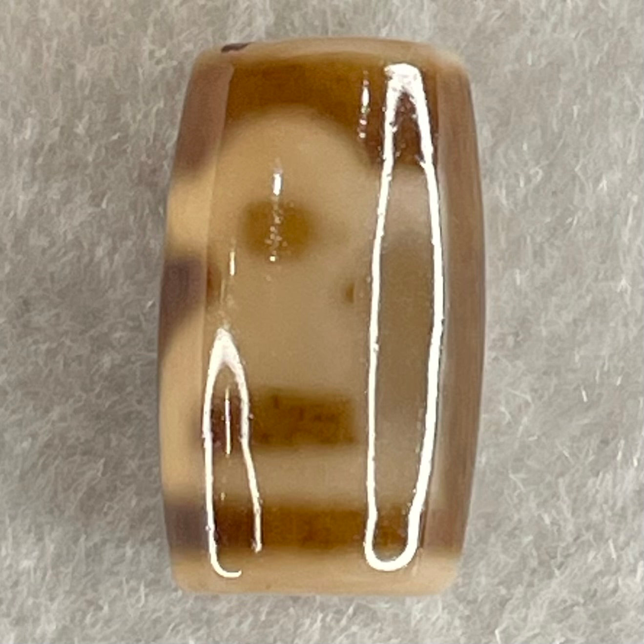 Natural Powerful Tibetan Old Oily Agate Double Cai Shen Dzi Bead Heavenly Master (Tian Zhu) 双财神长天珠 4.85g 19.9 by 11.8mm - Huangs Jadeite and Jewelry Pte Ltd